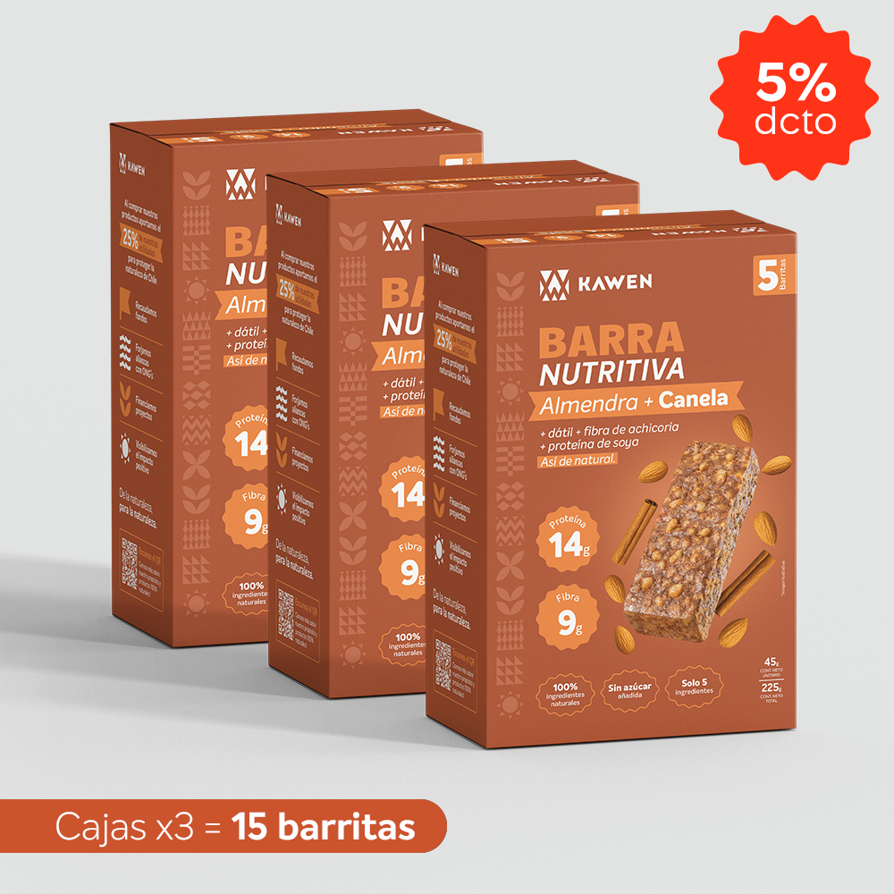 Barra Nutritiva Almendra + Canela, 15 unidades