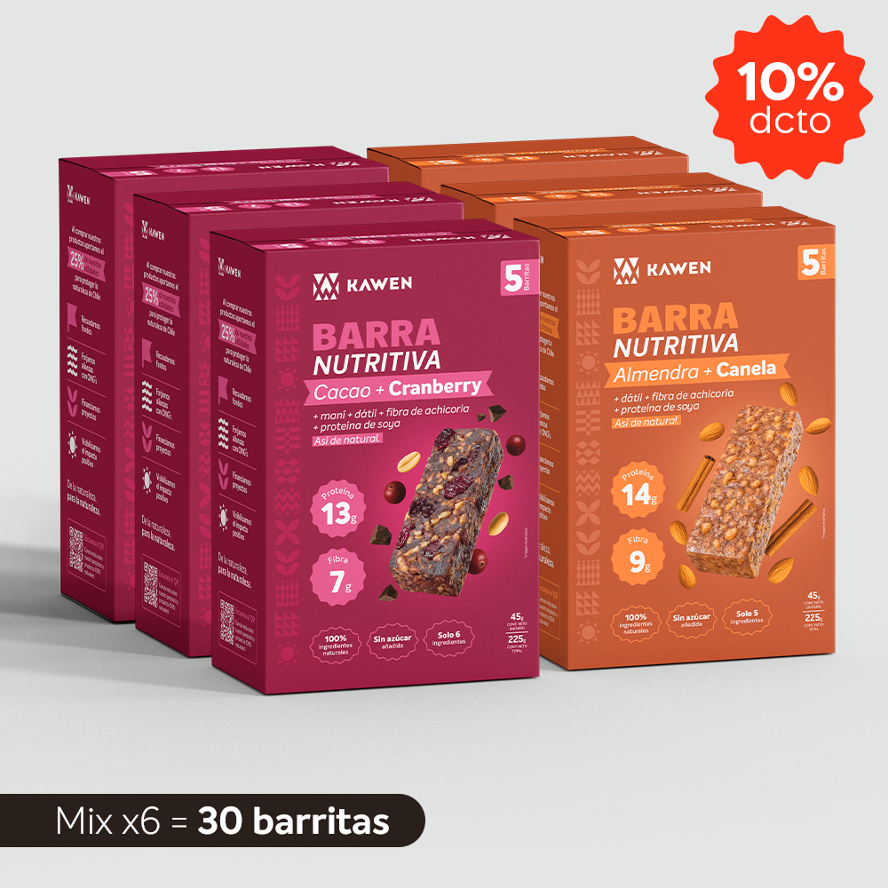 Barra Nutritiva Cacao-Cranberry + Almendra-Canela, 30 unidades