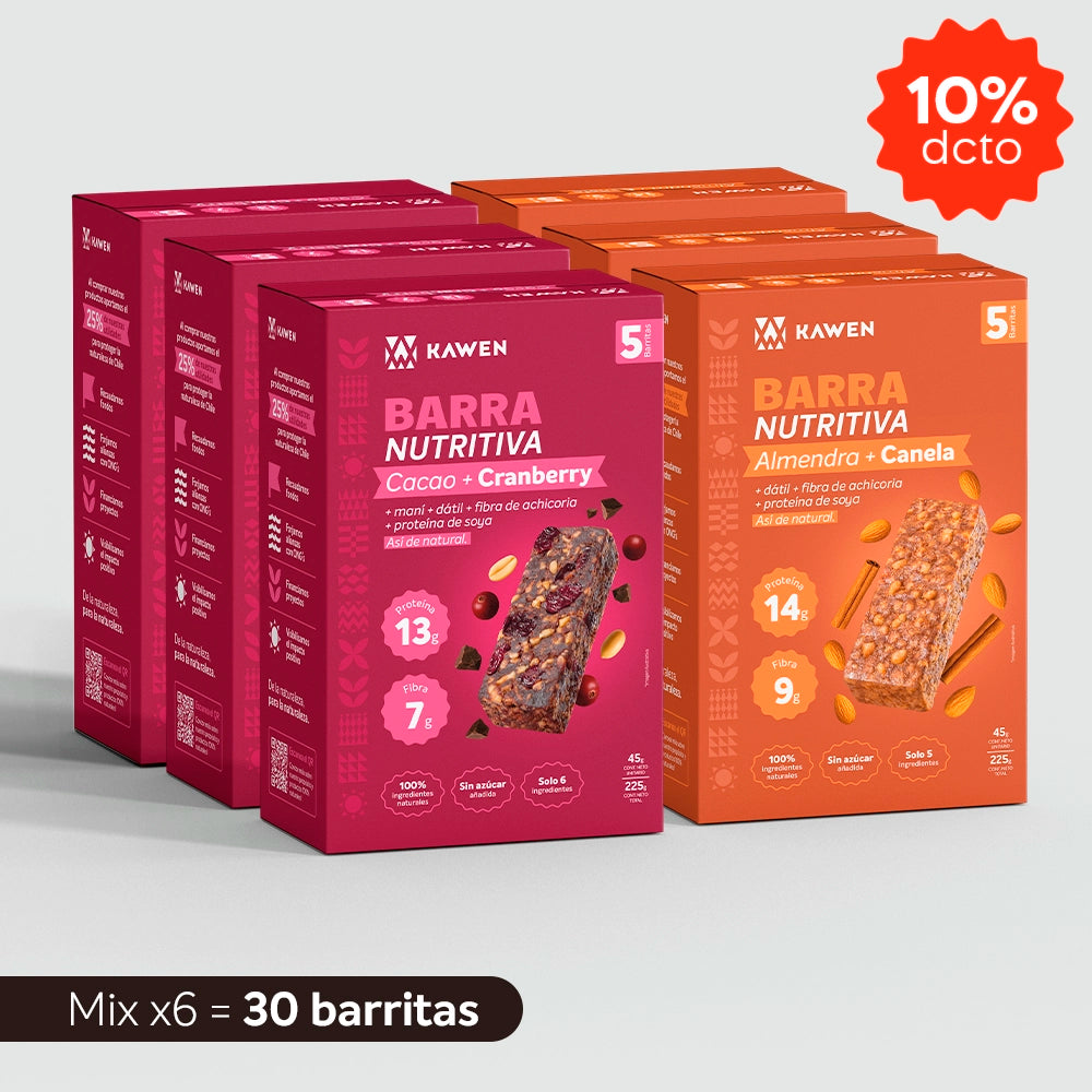 Barra Nutritiva Cacao-Cranberry + Almendra-Canela, 30 unidades