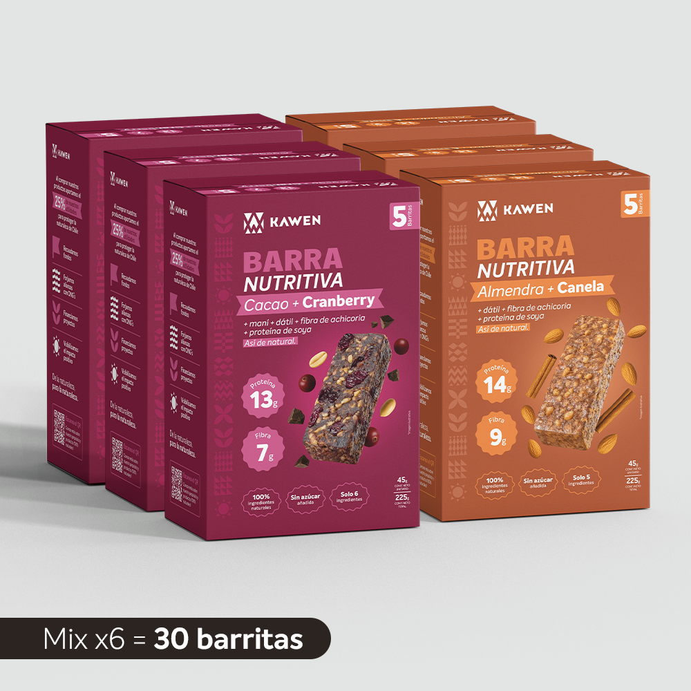 Barra Nutritiva Cacao-Cranberry + Almendra-Canela, 30 unidades