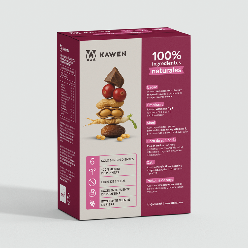 Barra Nutritiva Cacao + Cranberry, 60 unidades