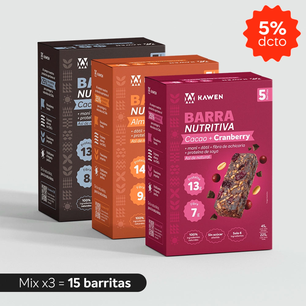 Barra Nutritiva Tri-Mix, 15 unidades