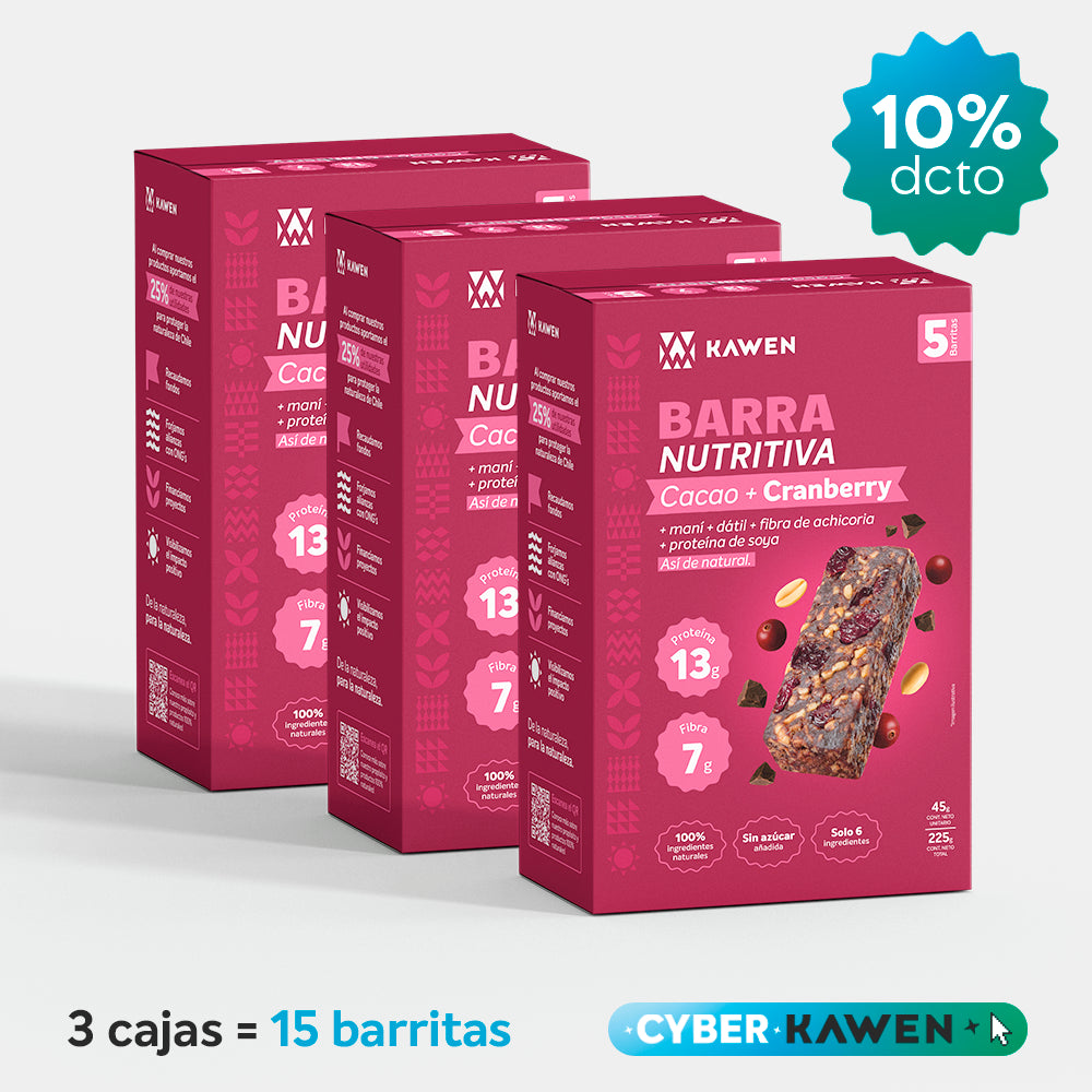 Cacao-Cranberry, Barra Nutritiva - 15 unidades