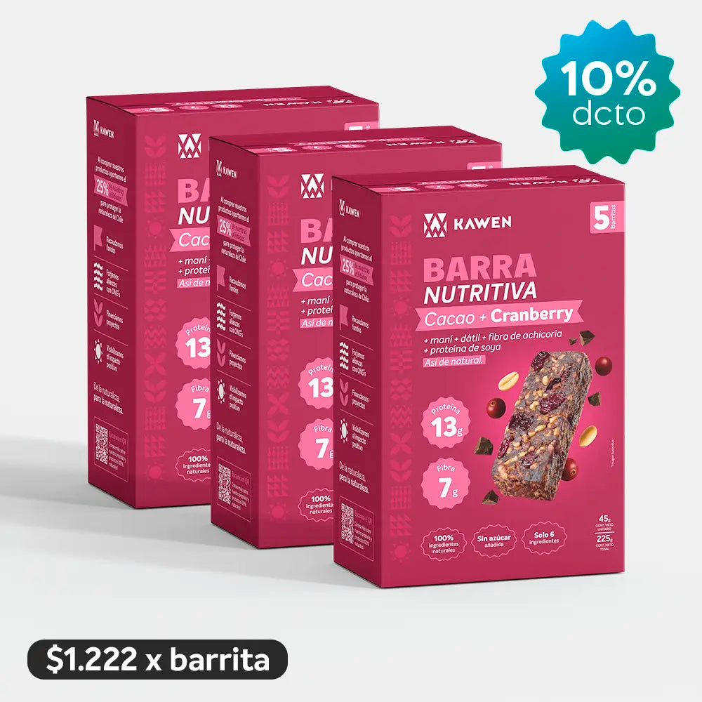 Cacao-Cranberry, Barra Nutritiva - 15 unidades