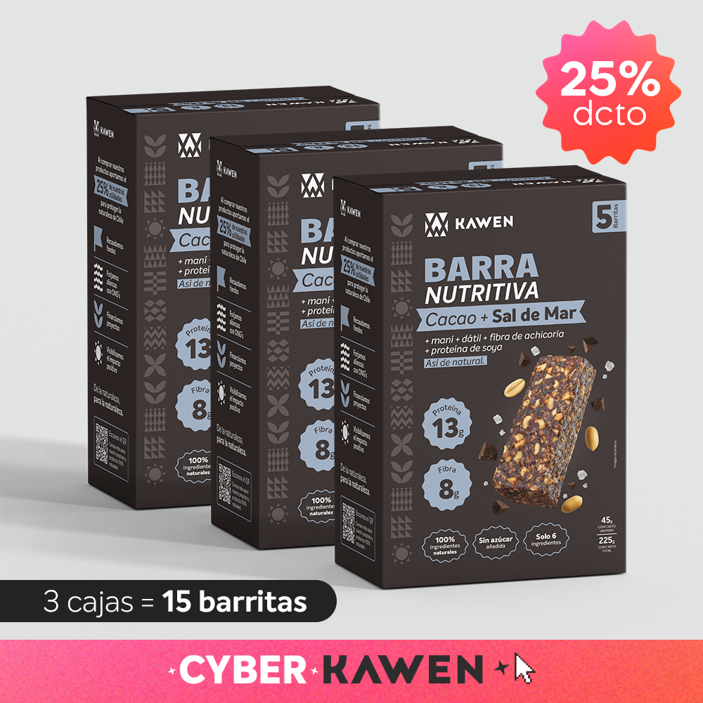 Barra Nutritiva Cacao + Sal de Mar, 15 unidades