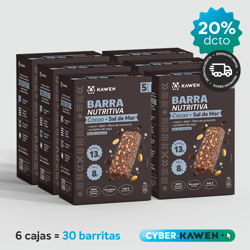 Cacao-Sal de Mar, Barra Nutritiva - 30 unidades