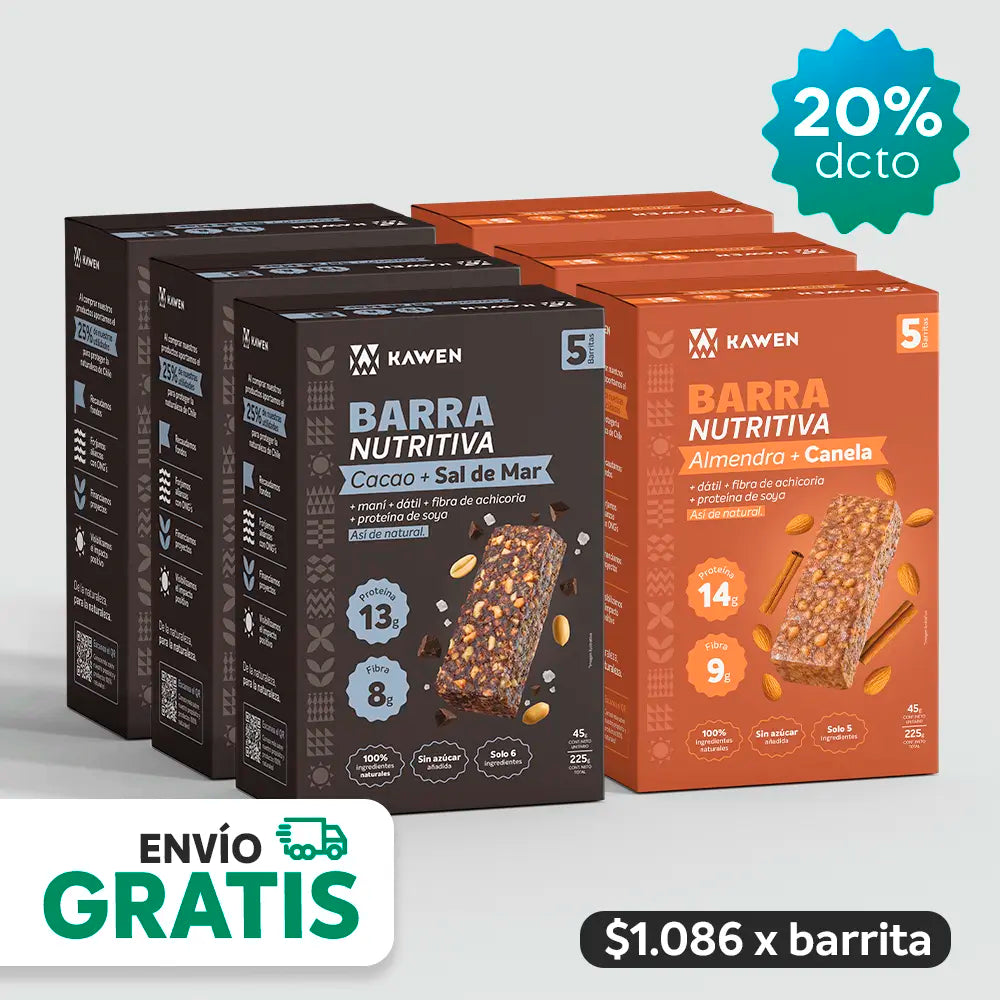 Cacao-Sal de Mar + Almendra-Canela, Barra Nutritiva - 30 unidades