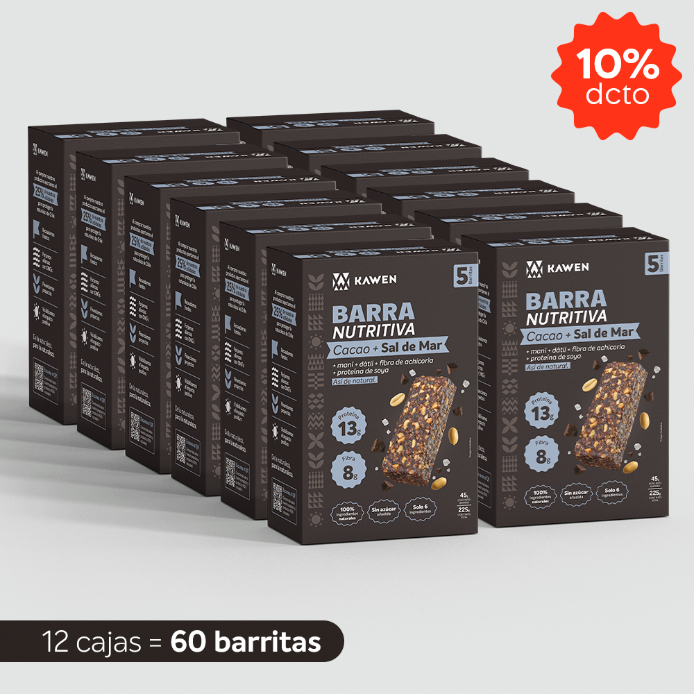 Barra Nutritiva Cacao + Sal de Mar, 60 unidades