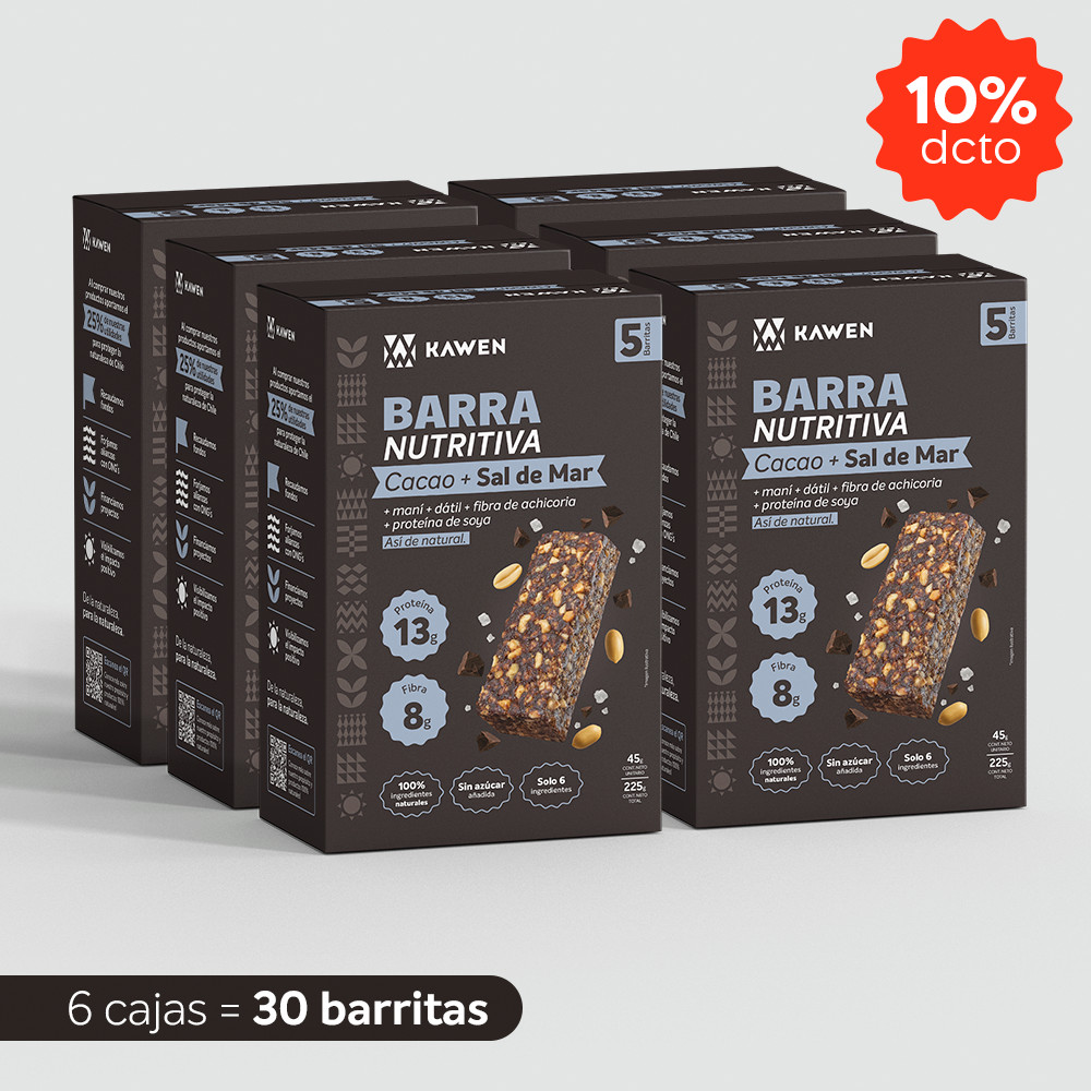 Barra Nutritiva Cacao + Sal de Mar, 30 unidades