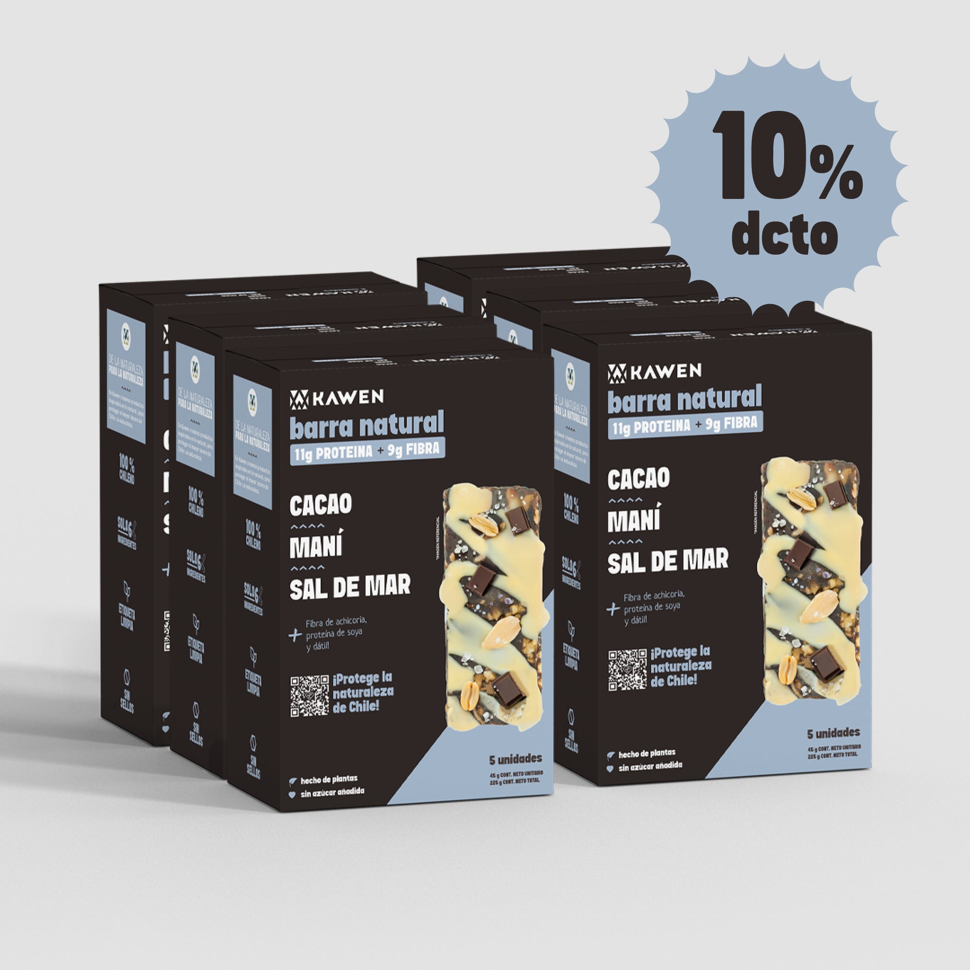 Barra Natural Cacao-Maní-Sal de Mar, 30 unidades