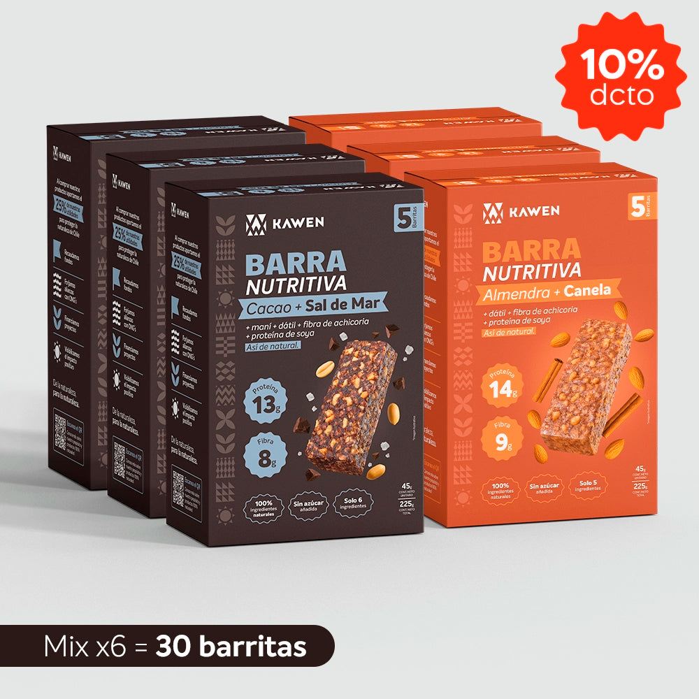 Barra Nutritiva Cacao-Sal de Mar + Almendra-Canela, 30 unidades