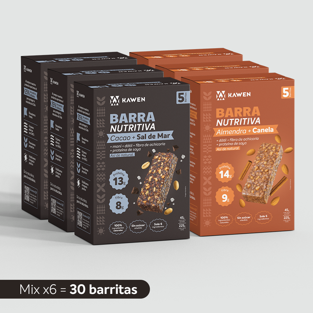 Barra Nutritiva Cacao-Sal de Mar + Almendra-Canela, 30 unidades