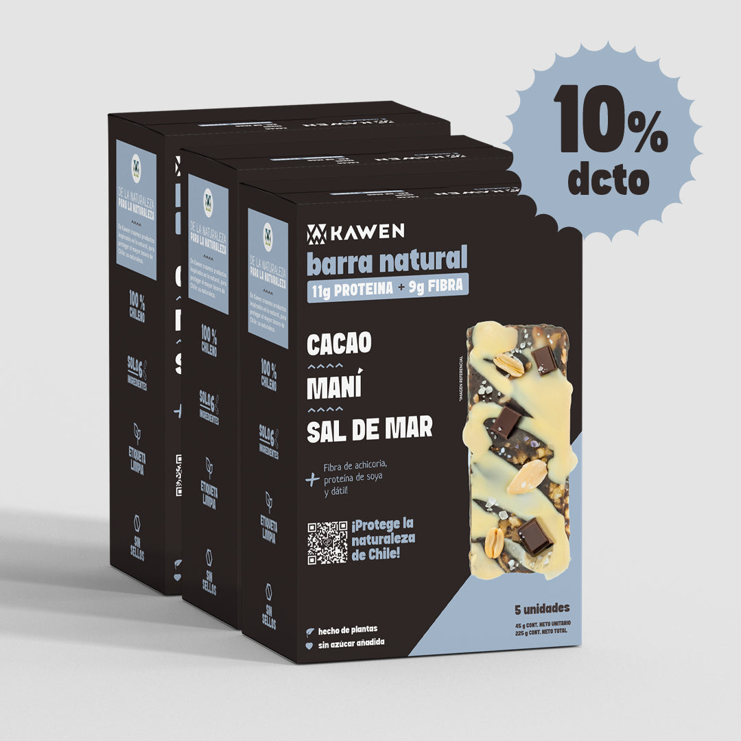 Barra Natural Cacao-Maní-Sal de Mar, 15 unidades